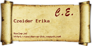 Czeider Erika névjegykártya